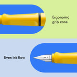 Fountain pen, icon, global success: the LAMY safari has been a beloved classic since its introduction in the 1980s and enjoys a cult status untypical for a writing instrument. Countless colours and ever-changing special editions make hearts beat faster - whether for the pencil case or the carefully curated fountain pen collection.

The LAMY safari is more than the sum of its details: it is aesthetic, robust and individual. The distinctive, self-sprung clip keeps the writing instrument securely fastened in p