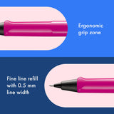 Fountain pen, icon, global success: the LAMY safari has been a beloved classic since its introduction in the 1980s and enjoys a cult status untypical for a writing instrument. Countless colours and ever-changing special editions make hearts beat faster - whether for the pencil case or the carefully curated fountain pen collection.

The LAMY safari is more than the sum of its details: it is aesthetic, robust and individual. The distinctive, self-sprung clip keeps the writing instrument securely fastened in p