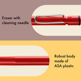Fountain pen, icon, global success: the LAMY safari has been a beloved classic since its introduction in the 1980s and enjoys a cult status untypical for a writing instrument. Countless colours and ever-changing special editions make hearts beat faster - whether for the pencil case or the carefully curated fountain pen collection.

The LAMY safari is more than the sum of its details: it is aesthetic, robust and individual. The distinctive, self-sprung clip keeps the writing instrument securely fastened in p