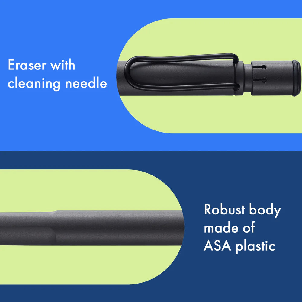 Fountain pen, icon, global success: the LAMY safari has been a beloved classic since its introduction in the 1980s and enjoys a cult status untypical for a writing instrument. Countless colours and ever-changing special editions make hearts beat faster - whether for the pencil case or the carefully curated fountain pen collection.

The LAMY safari is more than the sum of its details: it is aesthetic, robust and individual. The distinctive, self-sprung clip keeps the writing instrument securely fastened in p