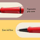 Fountain pen, icon, global success: the LAMY safari has been a beloved classic since its introduction in the 1980s and enjoys a cult status untypical for a writing instrument. Countless colours and ever-changing special editions make hearts beat faster - whether for the pencil case or the carefully curated fountain pen collection.

The LAMY safari is more than the sum of its details: it is aesthetic, robust and individual. The distinctive, self-sprung clip keeps the writing instrument securely fastened in p
