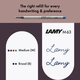 Fountain pen, icon, global success: the LAMY safari has been a beloved classic since its introduction in the 1980s and enjoys a cult status untypical for a writing instrument. Countless colours and ever-changing special editions make hearts beat faster - whether for the pencil case or the carefully curated fountain pen collection.

The LAMY safari is more than the sum of its details: it is aesthetic, robust and individual. The distinctive, self-sprung clip keeps the writing instrument securely fastened in p