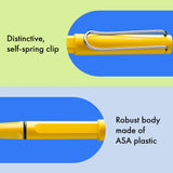 Fountain pen, icon, global success: the LAMY safari has been a beloved classic since its introduction in the 1980s and enjoys a cult status untypical for a writing instrument. Countless colours and ever-changing special editions make hearts beat faster - whether for the pencil case or the carefully curated fountain pen collection.

The LAMY safari is more than the sum of its details: it is aesthetic, robust and individual. The distinctive, self-sprung clip keeps the writing instrument securely fastened in p