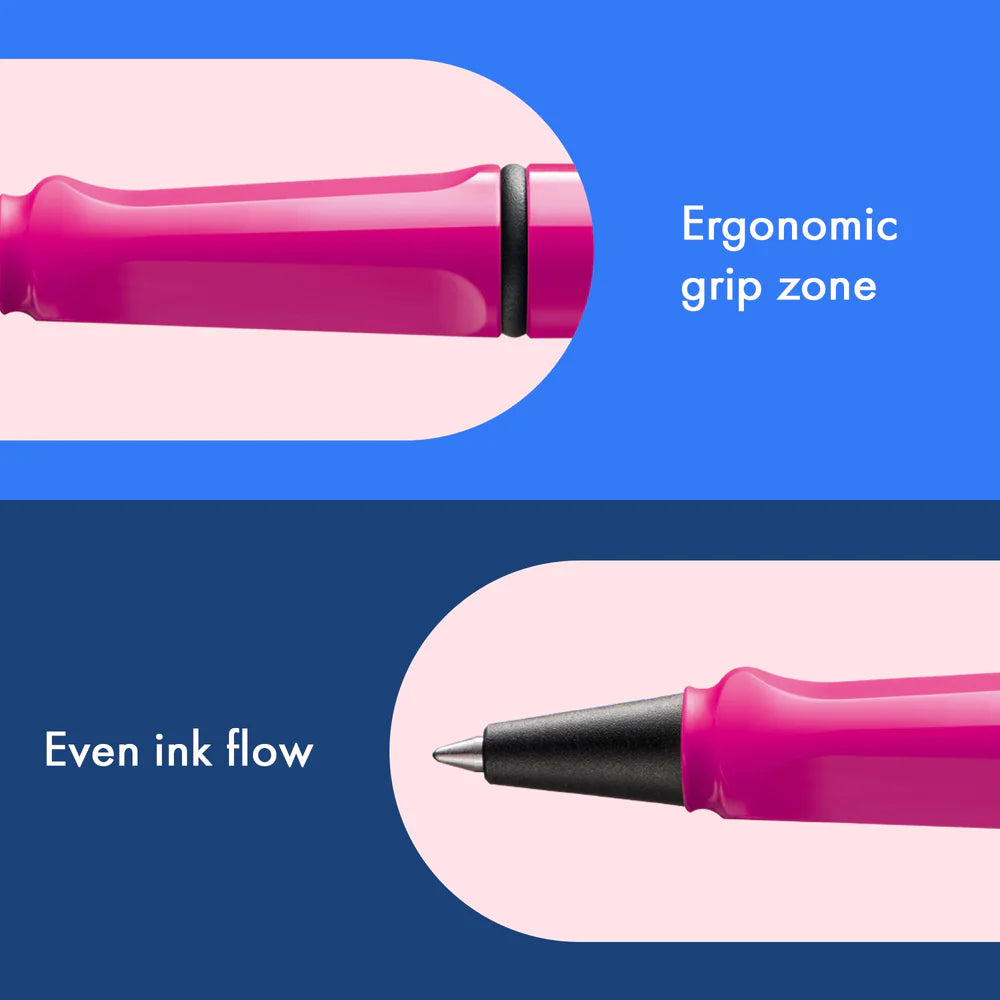 Fountain pen, icon, global success: the LAMY safari has been a beloved classic since its introduction in the 1980s and enjoys a cult status untypical for a writing instrument. Countless colours and ever-changing special editions make hearts beat faster - whether for the pencil case or the carefully curated fountain pen collection.

The LAMY safari is more than the sum of its details: it is aesthetic, robust and individual. The distinctive, self-sprung clip keeps the writing instrument securely fastened in p