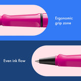 Fountain pen, icon, global success: the LAMY safari has been a beloved classic since its introduction in the 1980s and enjoys a cult status untypical for a writing instrument. Countless colours and ever-changing special editions make hearts beat faster - whether for the pencil case or the carefully curated fountain pen collection.

The LAMY safari is more than the sum of its details: it is aesthetic, robust and individual. The distinctive, self-sprung clip keeps the writing instrument securely fastened in p