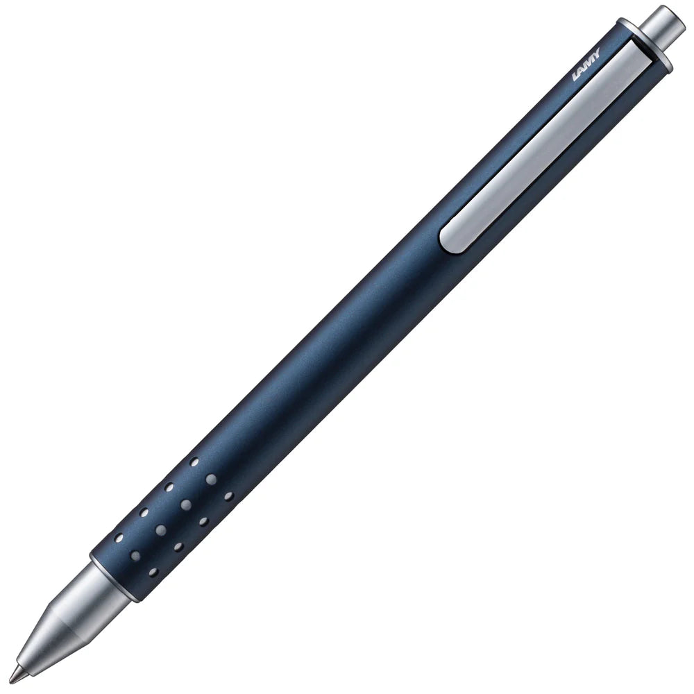 The LAMY swift is a rollerball pen whose straightforward design is full of thoughtful details. It combines the pleasant writing feeling of ink with the robust functionality of a biro. The interaction of clip and pusher is particularly ingenious: when the refill is pushed out and ready to write, the clip retracts to prevent accidental insertion.

Inside the LAMY swift, the best rollerball refill on the market, the LAMY M 66, ensures a smooth and fluid writing experience. The durable all-metal casing features
