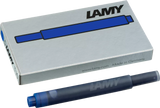 With their intense colors and long range, the LAMY T10 large capacity ink cartridges ensure pleasant, even writing - whether in everyday life, in the office, or at school. The ink cartridges offer an even flow and provide a smooth, precise writing experience for stylish writing without scratches. These ink cartridges fit all Lamy fountain pens, except the LAMY 2000.

Includes 5 cartridges with a 1.25ml capacity in each pack.