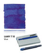 With their intense colors and long range, the LAMY T10 large capacity ink cartridges ensure pleasant, even writing - whether in everyday life, in the office, or at school. The ink cartridges offer an even flow and provide a smooth, precise writing experience for stylish writing without scratches. These ink cartridges fit all Lamy fountain pens, except the LAMY 2000.

Includes 5 cartridges with a 1.25ml capacity in each pack.