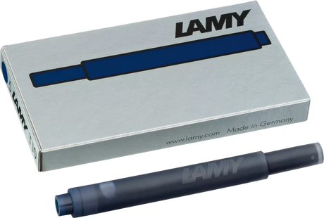 With their intense colors and long range, the LAMY T10 large capacity ink cartridges ensure pleasant, even writing - whether in everyday life, in the office, or at school. The ink cartridges offer an even flow and provide a smooth, precise writing experience for stylish writing without scratches. These ink cartridges fit all Lamy fountain pens, except the LAMY 2000.

Includes 5 cartridges with a 1.25ml capacity in each pack.