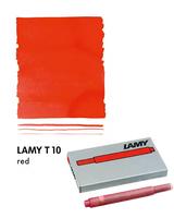 With their intense colors and long range, the LAMY T10 large capacity ink cartridges ensure pleasant, even writing - whether in everyday life, in the office, or at school. The ink cartridges offer an even flow and provide a smooth, precise writing experience for stylish writing without scratches. These ink cartridges fit all Lamy fountain pens, except the LAMY 2000.

Includes 5 cartridges with a 1.25ml capacity in each pack.