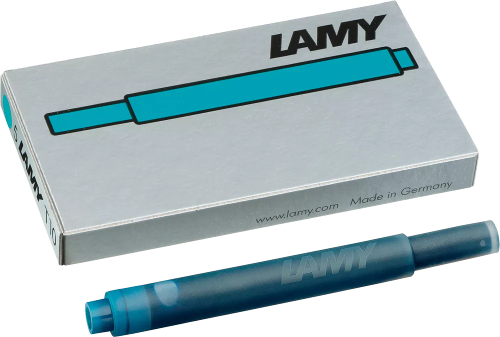 With their intense colors and long range, the LAMY T10 large capacity ink cartridges ensure pleasant, even writing - whether in everyday life, in the office, or at school. The ink cartridges offer an even flow and provide a smooth, precise writing experience for stylish writing without scratches. These ink cartridges fit all Lamy fountain pens, except the LAMY 2000.

Includes 5 cartridges with a 1.25ml capacity in each pack.