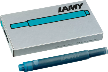 With their intense colors and long range, the LAMY T10 large capacity ink cartridges ensure pleasant, even writing - whether in everyday life, in the office, or at school. The ink cartridges offer an even flow and provide a smooth, precise writing experience for stylish writing without scratches. These ink cartridges fit all Lamy fountain pens, except the LAMY 2000.

Includes 5 cartridges with a 1.25ml capacity in each pack.