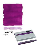 With their intense colors and long range, the LAMY T10 large capacity ink cartridges ensure pleasant, even writing - whether in everyday life, in the office, or at school. The ink cartridges offer an even flow and provide a smooth, precise writing experience for stylish writing without scratches. These ink cartridges fit all Lamy fountain pens, except the LAMY 2000.

Includes 5 cartridges with a 1.25ml capacity in each pack.