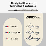 The LAMY xevo is the entry-level model into the world of LAMY design: the balanced body impresses with an imperceptible transition of the triangular shape of the grip into a circle. The finishing touch is a spring-loaded metal clip on a concave shape.

The smooth twist mechanism and the soft writing feel of the LAMY M 16 large-capacity refill are two further reasons why the LAMY xevo is high on the popularity scale of demanding frequent writers: the interplay of outstanding design and technical perfection r