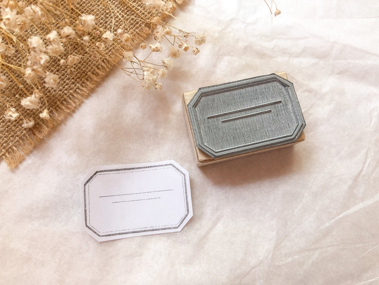 Label with Lines Rubber Stamp