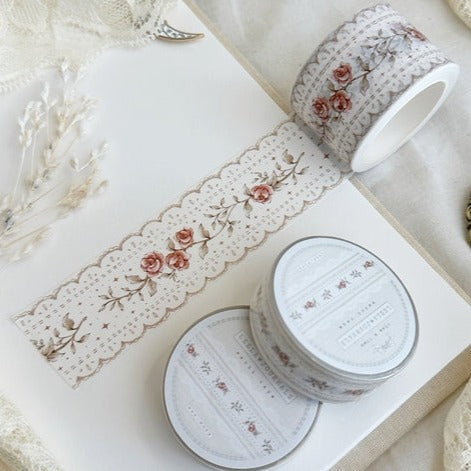 leelajournals Lace & Roses Red Washi Tape 30mm