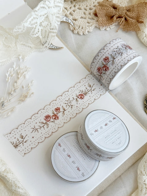 leelajournals - Lace & Roses Red Washi Tape 30mm