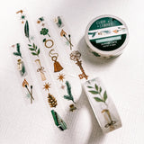 Removable Washi craft tape for journaling and gift wrapping; featuring curios, specimens, and trinkets on an off-white background.

15mm x 10m
Shrink wrap packaging with label