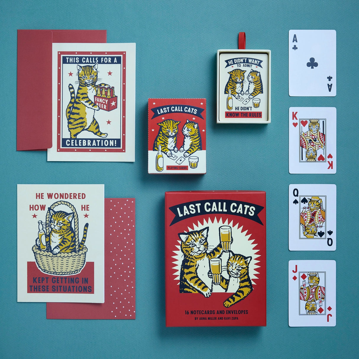 It's a cat's night out with these hilarious and irreverent notecards for any occasion!

While the rest of the world sleeps, these cats are out for a night on the town—and all the fun and embarrassing situations that come with it! These 16 unique, highly shareable notecards feature bar-crawling, beer-drinking cats, ready for any event. So choose some fancy beer, have a clumsy dance party, and celebrate the late night with these cats!