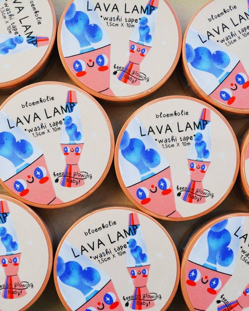 Cinta washi con forma de lámpara de lava 