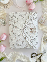 teddy bear&nbsp;notebook cover. sewn together with careful craftsmanship. cover is beige, soft, &amp; plush. it feels cozy &amp; comfy, like cuddling with a teddy bear in your pjs. lined with lace ruffles for that extra romantic touch. meant to protect your notebooks &amp; a keepsake for your beloved stationery :)

♡ size: standard B6 - around 127mm x 175mm (give or take a few mm)&nbsp;- reach out for your specific notebook! i will measure for you <3

♡ compatible with: all B6 sized leelajournals noteboo