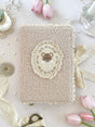 teddy bear&nbsp;notebook cover. sewn together with careful craftsmanship. cover is beige, soft, &amp; plush. it feels cozy &amp; comfy, like cuddling with a teddy bear in your pjs. lined with lace ruffles for that extra romantic touch. meant to protect your notebooks &amp; a keepsake for your beloved stationery :)

♡ size: standard B6 - around 127mm x 175mm (give or take a few mm)&nbsp;- reach out for your specific notebook! i will measure for you <3

♡ compatible with: all B6 sized leelajournals noteboo