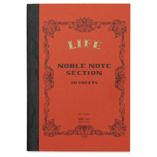 From the Noble Series, a product that embodies the philosophy of "manufacturing" that has continued since the company's founding. The smooth-writing main text paper is an original paper that is made with quality instructions from the manufacturing stage onwards. All of these are Life's pride and joy, created with those who love to write in mind. It&nbsp;is smooth to the touch, and the ink does not bleed or show through.

The sturdy and beautiful binding is carefully made one by one by artisans in Tokyo's do