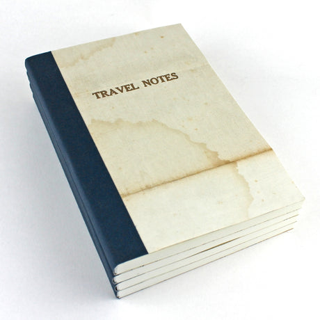 Linen Map Travel Notes with Blue Cloth Binding