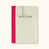 Linen Map Travel Notes with Pink Binding