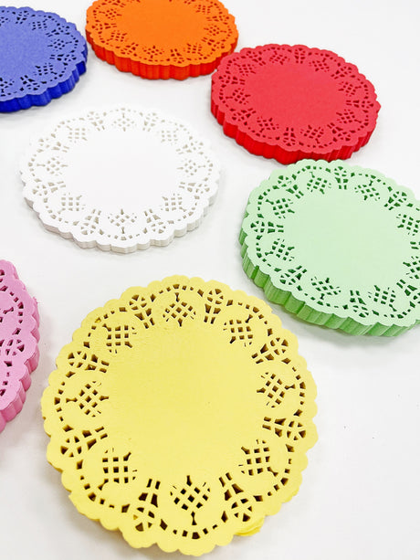 Doily Iced Mint - 100 unidades de tapetes de 4,5"