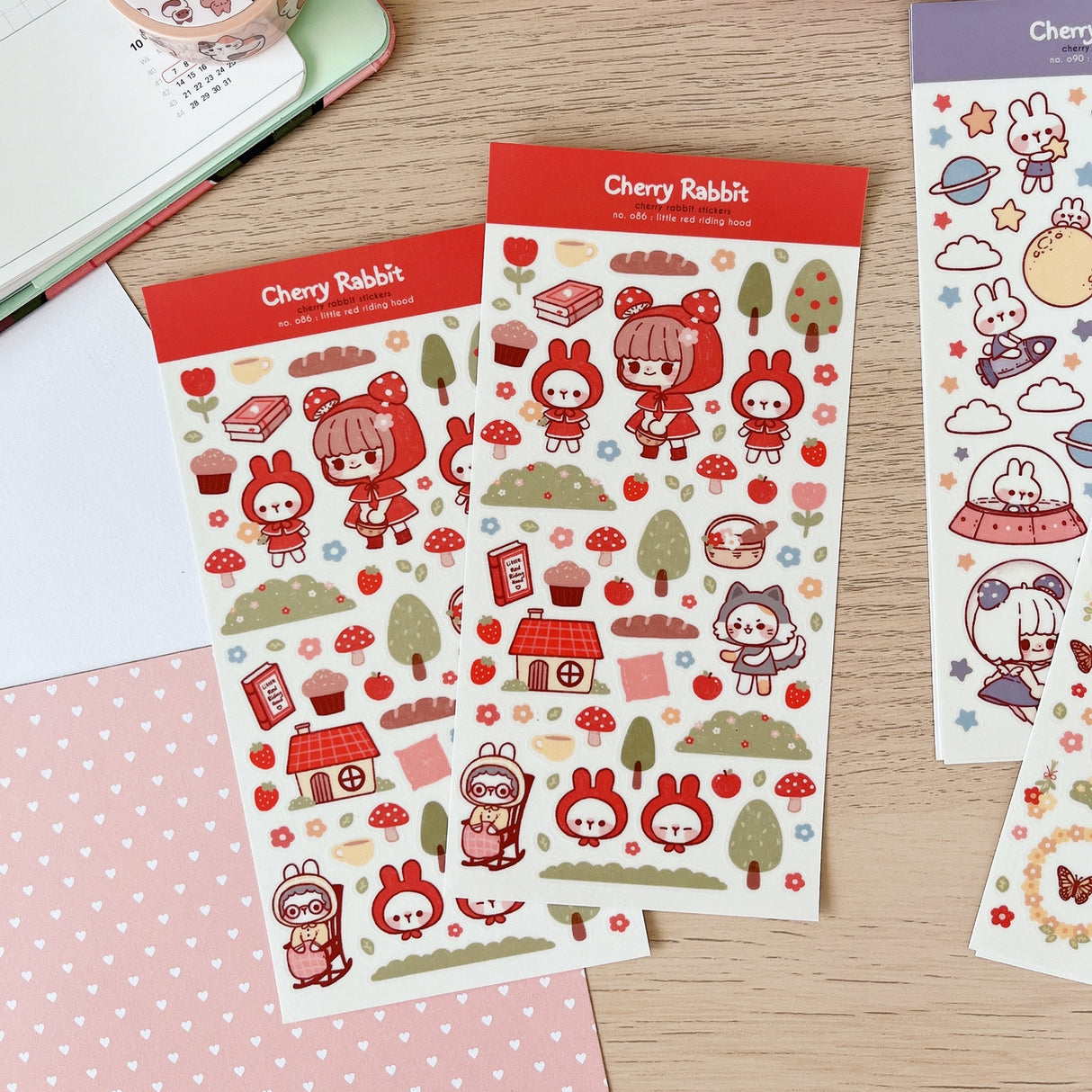 Cherry Rabbit - Little Red Riding Hood Sticker Sheet 086