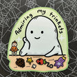 Little Spooky Studio Vinyl Sticker - Trinket Admirer

3 inch matte sticker of a little ghost admiring their trinkets!

3in wide
Waterproof
Matte Finish