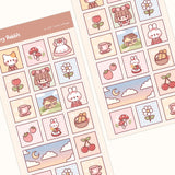 Kiss cut sticker sheet
1 sheet
Sheet size: 9 x 18 cm
Material: Clear PET