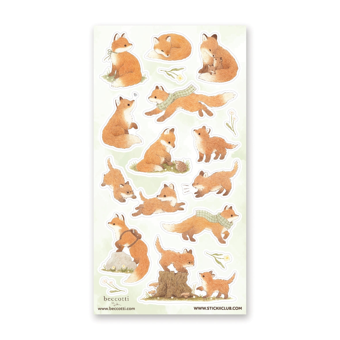 STICKII Lovely Little Foxes Sticker Sheet