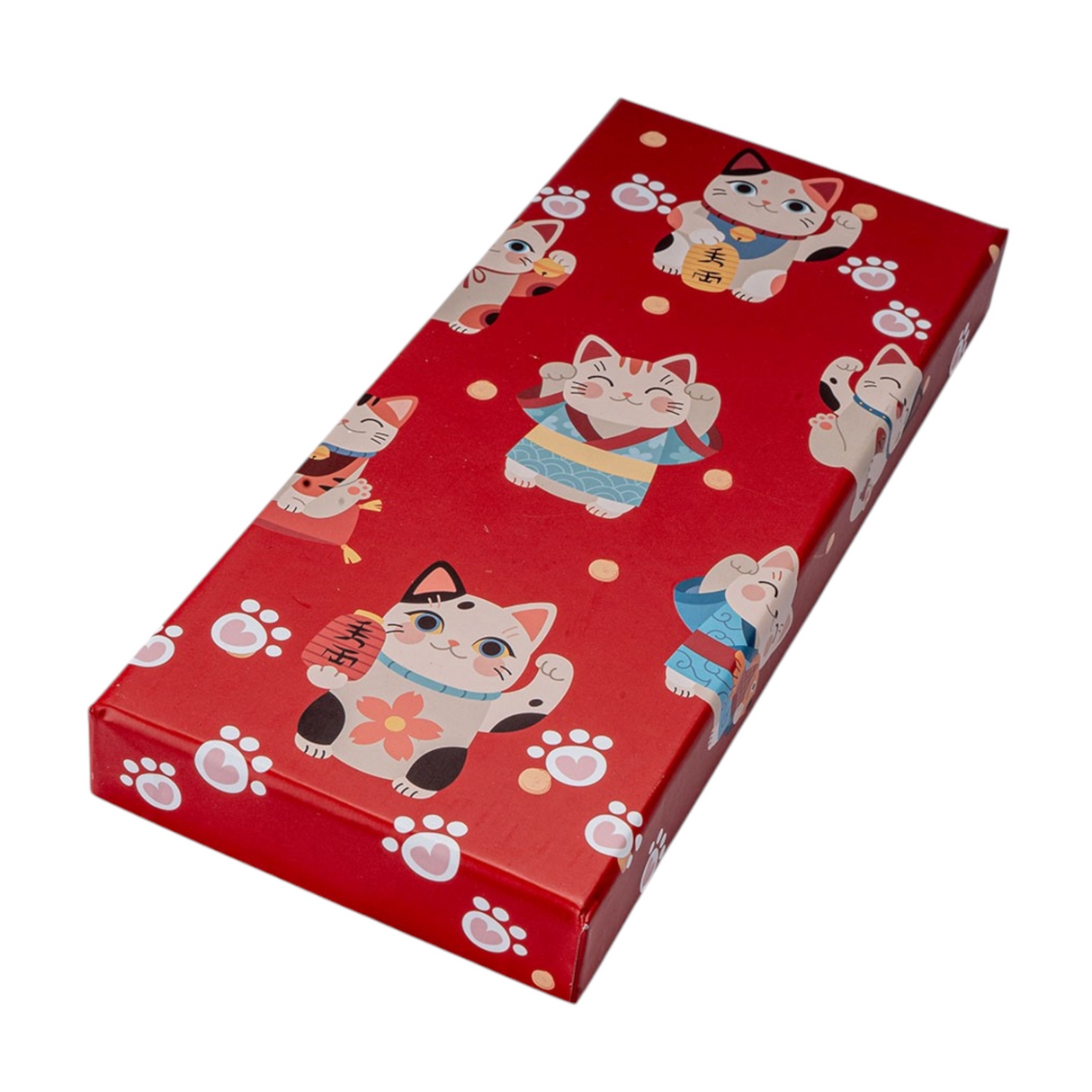 Lucky Cat Neko 2 Pair Chopsticks and Chopsticks Rests

This adorable box set includes 2 sets of matching chopsticks and chopstick rests.&nbsp;

Size: 9 inch chopsticks, 2.25 inches W chopsticks rest
Material: Bamboo and Ceramic
Origin: China