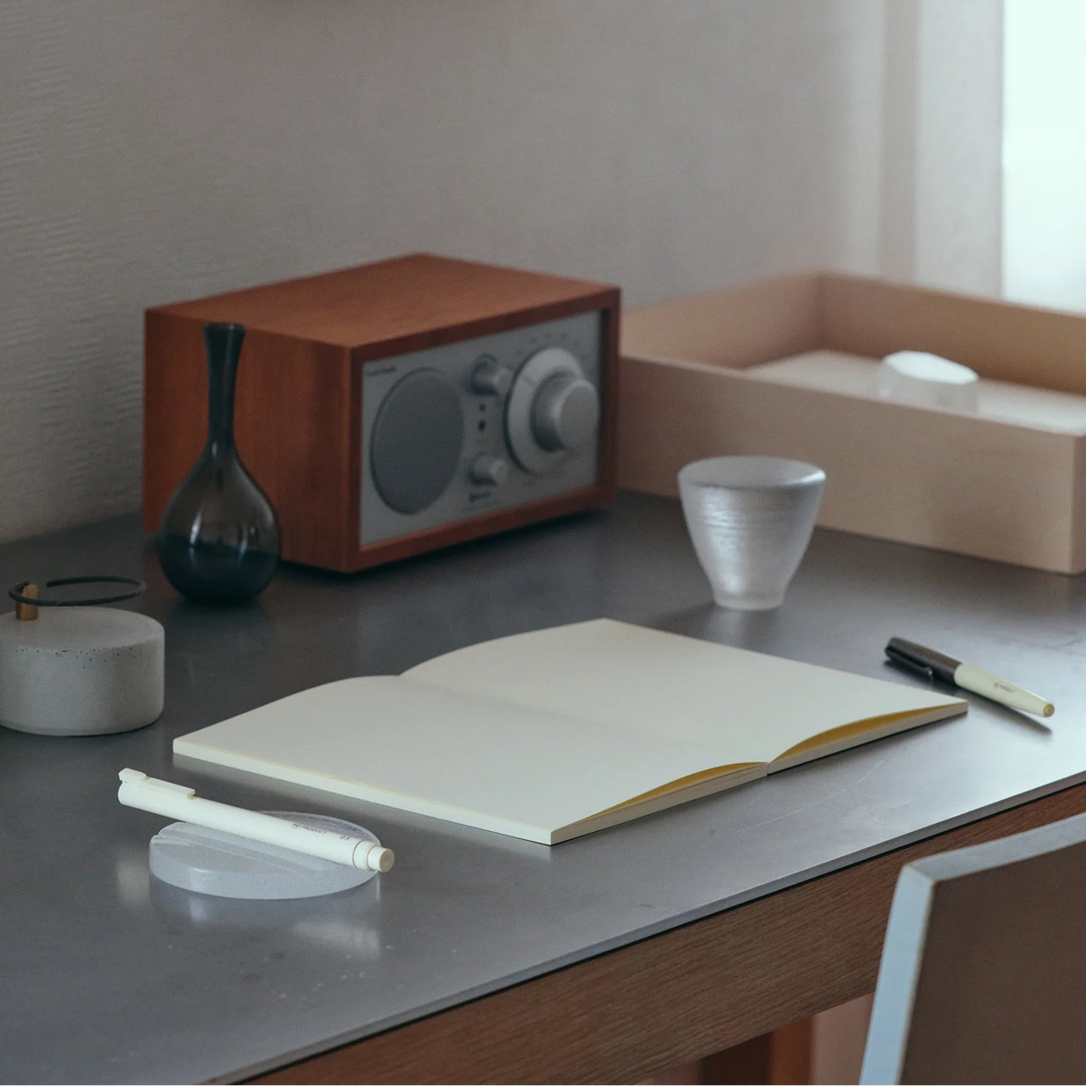 Crafted in Japan, this minimalist notebook is designed to enhance your writing experience. Inside, you'll find the high-quality Midori Diary (MD) paper, first developed in 1960 and refined ever since. Midori has rigorously tested this paper with various writing instruments to ensure quality, checking for ink feathering or bleeding, drying time, the smoothness of pen tips on the surface, and the tactile feel. The result is a paper that resists bleeding and feathering and is fountain-pen friendly, ensuring a 