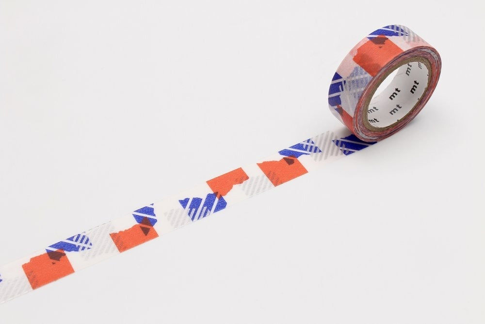 Parche de cinta washi MT azul/naranja