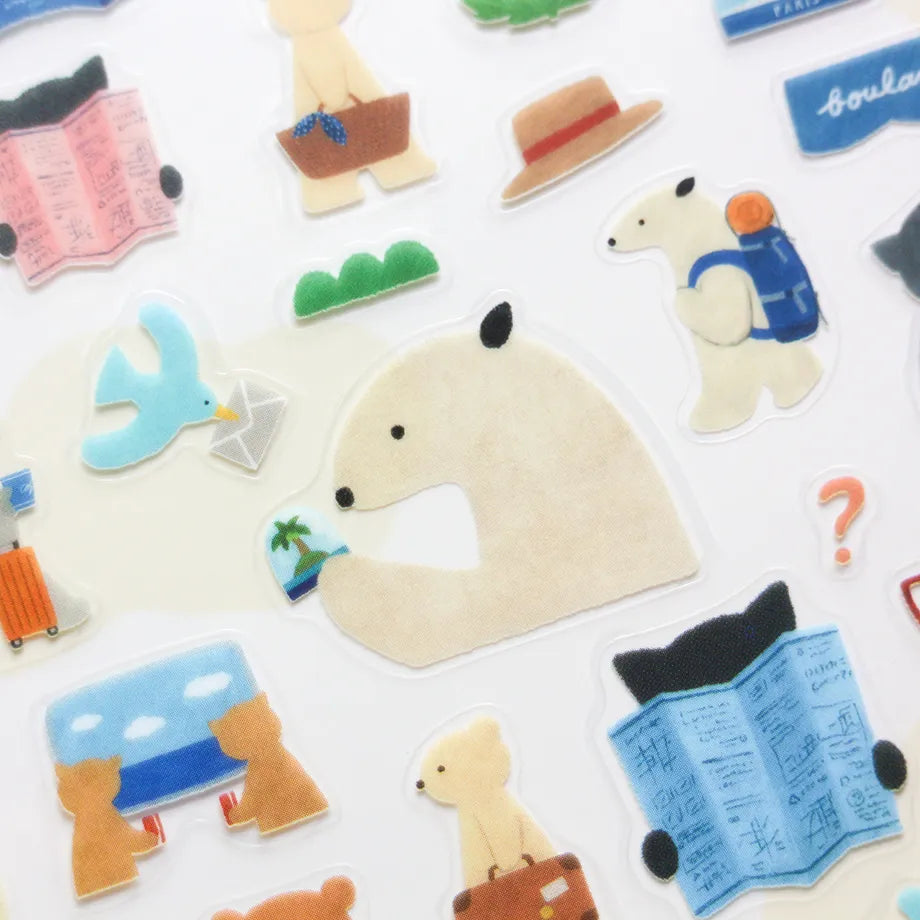 Stickers of illustrator Mariko Fukuoka. The dogs and cats traveling to various places are adorable. You can also do thorough research by looking at maps and guides.
Of course, it's great for decorating planners and small items, but making and sticking travel bookmarks is also wonderful. Please enjoy posting them everywhere!


Printed on PET material, the stickers have a smooth, durable finish that’s easy to peel and place - great for both everyday use and special projects.

✨ Product Details

Smooth, durabl