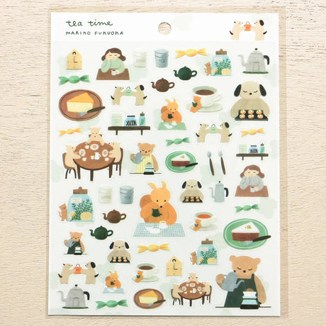 This cute sticker designed by illustrator Mariko Fukuoka looks like a delicious aroma might waft through the air at any moment. Freshly baked cookies served with coffee brewed by a bear barista.


Printed on PET material, the stickers have a smooth, durable finish that’s easy to peel and place - great for both everyday use and special projects.

✨ Product Details

Smooth, durable PET sticker material
Perfect for planners, journals, scrapbooking, and cardmaking
Backing Sheet Size: 141 × 188 mm
Sticker sheet 