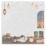Relaxing Animals Day A note depicting each day of the animals living leisurely.
I drew a penguin enjoying reading in the study with candles and lights
It is a fun design that can be used according to your mood with two pattern assortments.

100 × 100 mm in height and 100 mm
2 patterns
80 Sheets
