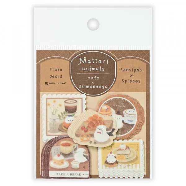Relaxing Animals Day A flake seal depicting each day of the animals living
leisurely.
This is a design for shimaenega to relax in a café.
It can also be used to decorate seals and notebooks.

Length 85× Width 75mm
5 patterns 25 pieces PP bag: Length 115× Width 80mm
Washi paper with slit