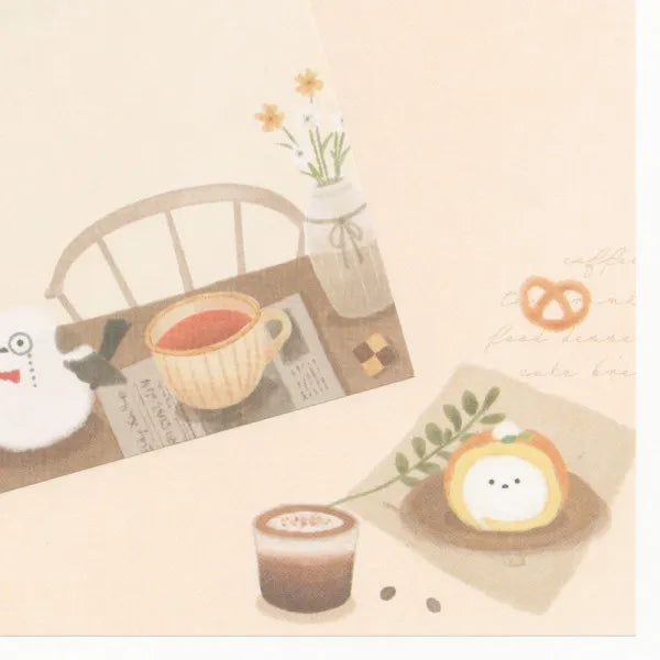 Relaxing Animals Day A note depicting each day of the animals living leisurely.
This is a design for shimaenaga to relax in a café.
It is a fun design that can be used according to your mood with two pattern assortments.

100 × 100 mm in height and 100 mm
2 patterns
80 Sheets