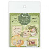 Relaxing Animals Day A flake seal depicting each day of the animals living
leisurely.
I drew various flowers and flying squirrels such as bouquets, swags, vases, and vases.
It can also be used to decorate seals and notebooks.

Length 85× Width 75mm
5 patterns 25 pieces PP bag: Length 115× Width 80mm
Washi paper with slit