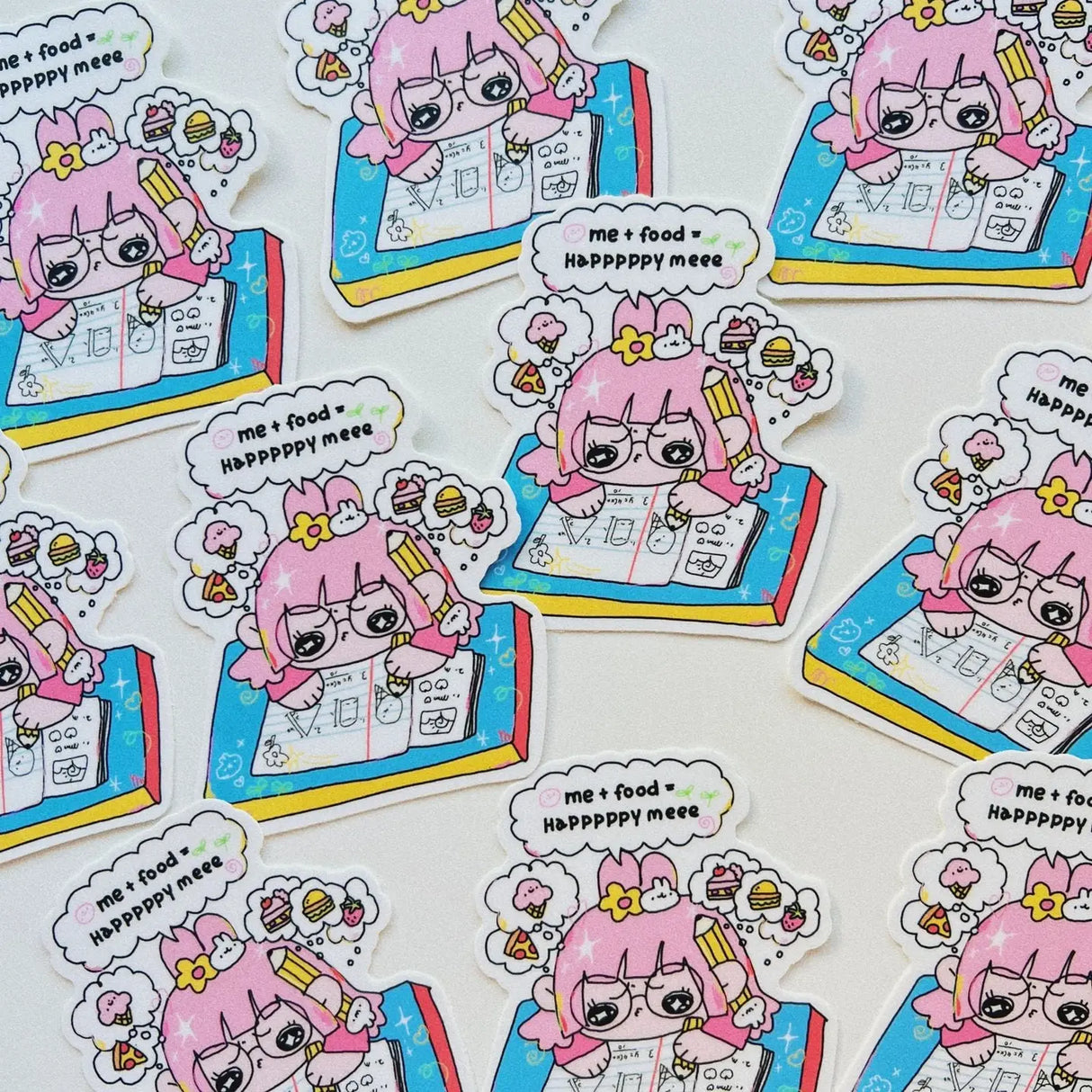 tabetaaii - Me+Food=Happyme Sticker