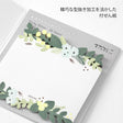 The "Petiole" features delicate floral garlands. It has a simple and easy-to-write design. If you peek out the die-cut part from a notebook or notebook, you can even use it like a bookmark.&nbsp;

The bottom of the sticker is glued, and when attached, the top floats slightly. The glue part is cut out as little as possible to prevent tearing when flipped.

Includes 20 notes in each package