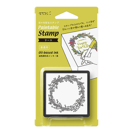 Midori Pre-inked Stamp-Wreath