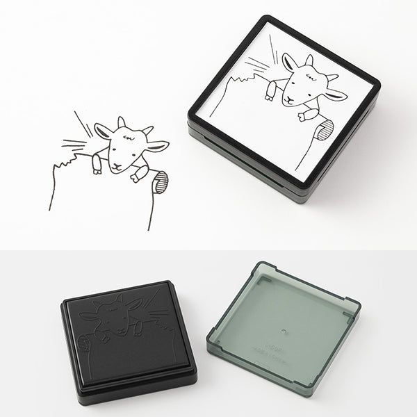 This is an ink-penetrating stamp that can beautifully print even fine patterns, and can be painted over or used to write records or messages. It is a stacking type that can be stored by stacking. It is a square shape that is easy to press, and can be pressed approximately 1,000 times.&nbsp;

The ink is oil-based, so even if you paint over the stamp with a water-based marker, the ink will not bleed. You can use it to stamp notebooks, diaries, and sticky notes, color it to your liking, and enjoy decorating it