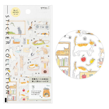 Midori Sticker Sheet - Medium Cat

The "Cat Pattern <m>" sticker is a slightly larger sticker, so it's perfect for decorating the margins of your notebook or notebook pages. The various cat expressions and movements are cute, and it's a design that you'll want to put on according to your schedule, such as shopping, reading, or taking a break.