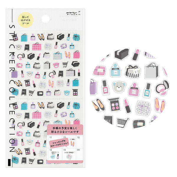 Midori Sticker Sheet - Shopping


The "shopping pattern" is a design that evokes the image of fun shopping, mainly cosmetics. It is put together in a cute and calm tone.