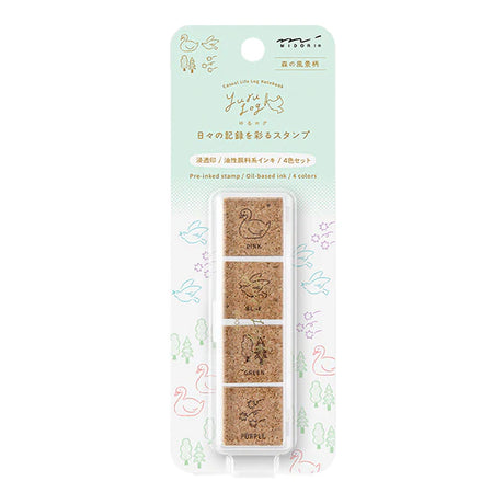Midori Yuru Log Pre-inked Stamp - Forest Scenery